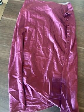 Forever 21 Satin Midi Skirt in Plum